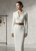 Orabel | Belted Slim-Fit Sweater Dress
