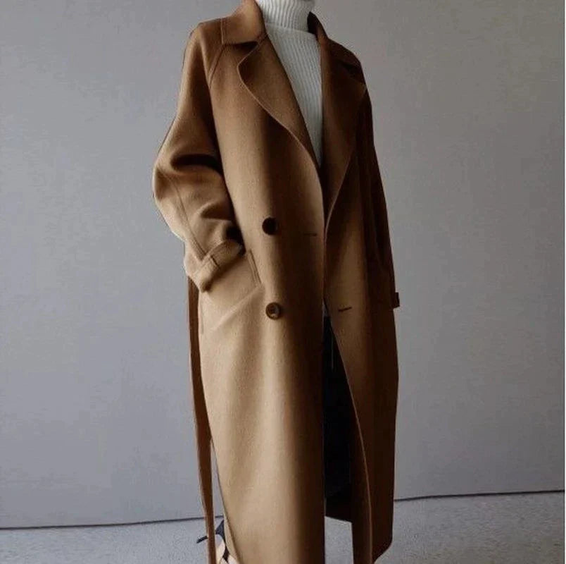 Penelope Longline Wool Coat | Premium Warmth, Timeless Elegance
