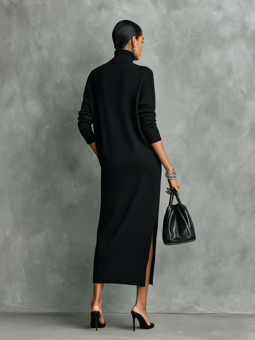 Maelys | Turtleneck Midi Sweater Dress