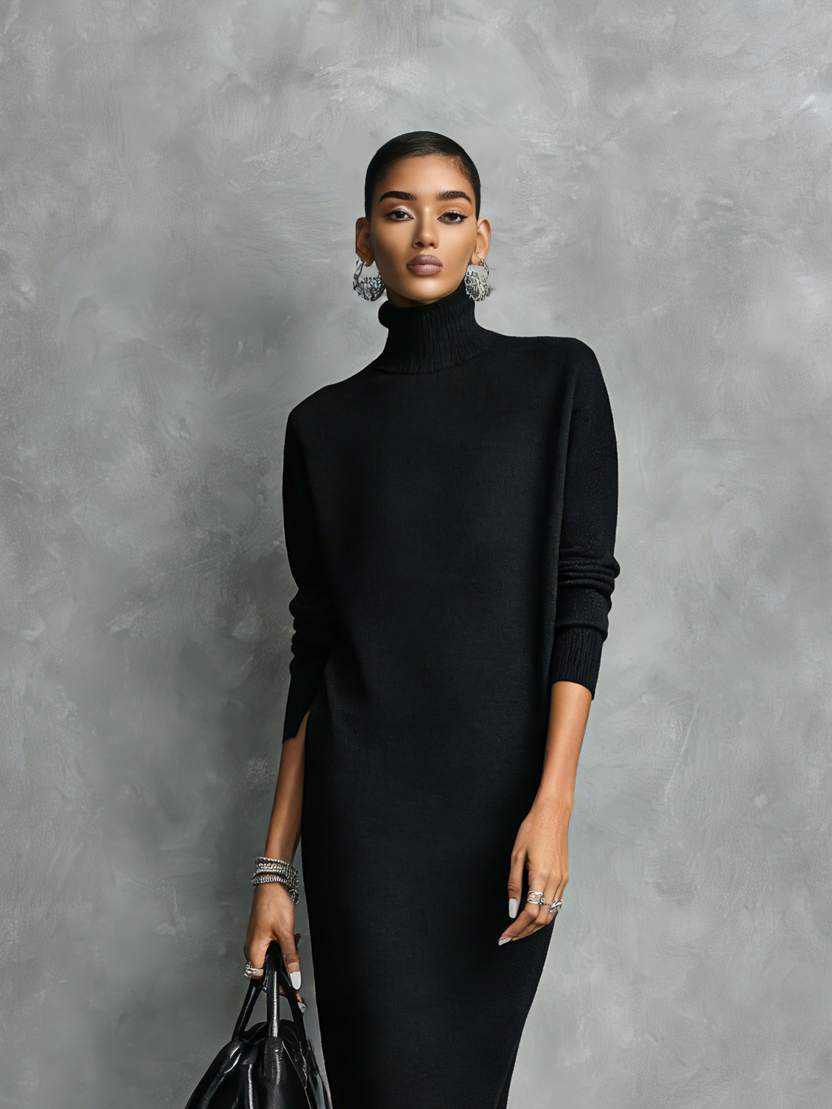 Maelys | Turtleneck Midi Sweater Dress